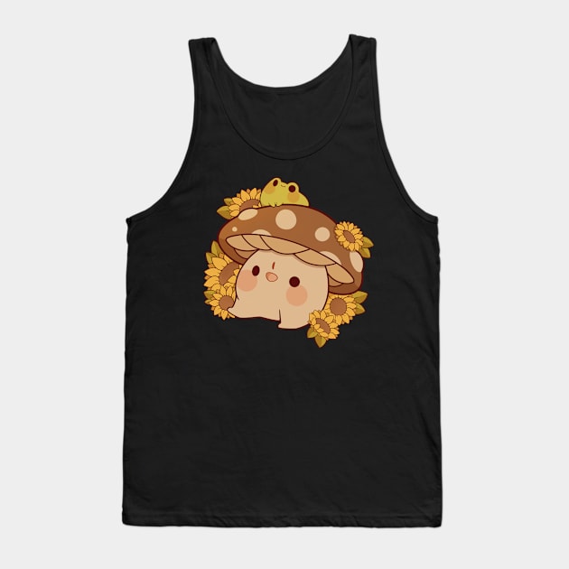 Happy sunflower mushroom Tank Top by Rihnlin